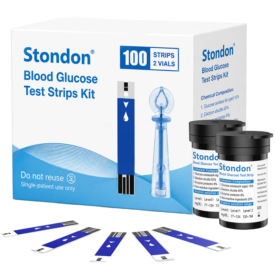 Stondon ST-100 Blood Glucose Test Strips & Lancets