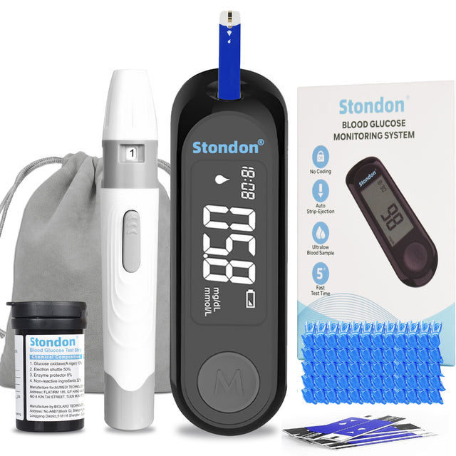 Stondon G-520 Blood Glucose Monitor Kit, 50 Strips & Lancets for Diabetes