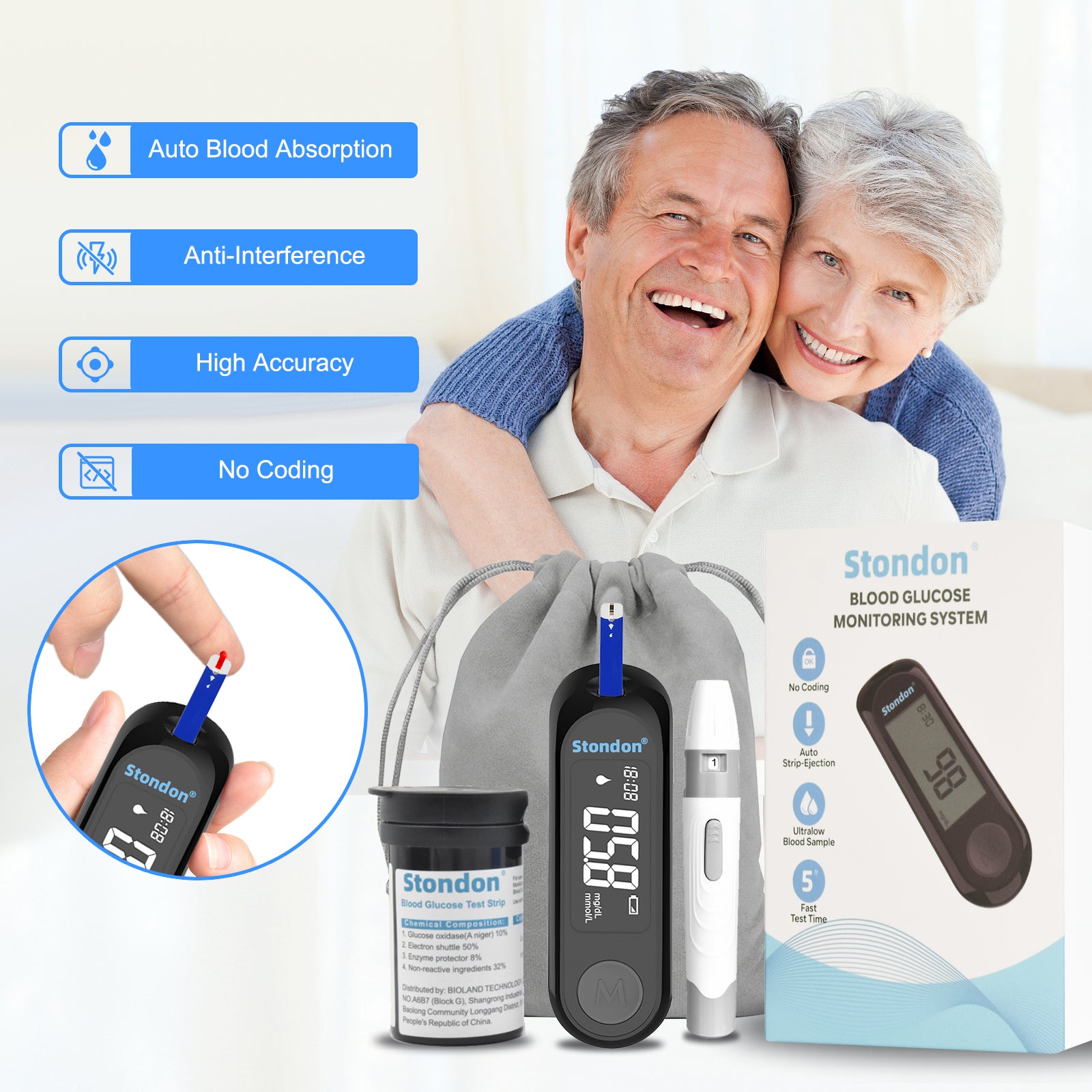 Stondon G-520 blood glucose monitor kit image 6