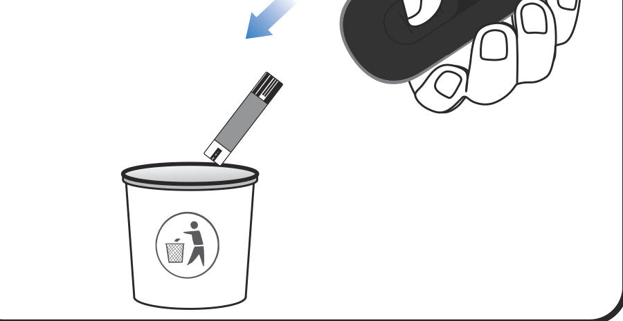 Ejecting a used test strip after a completed test